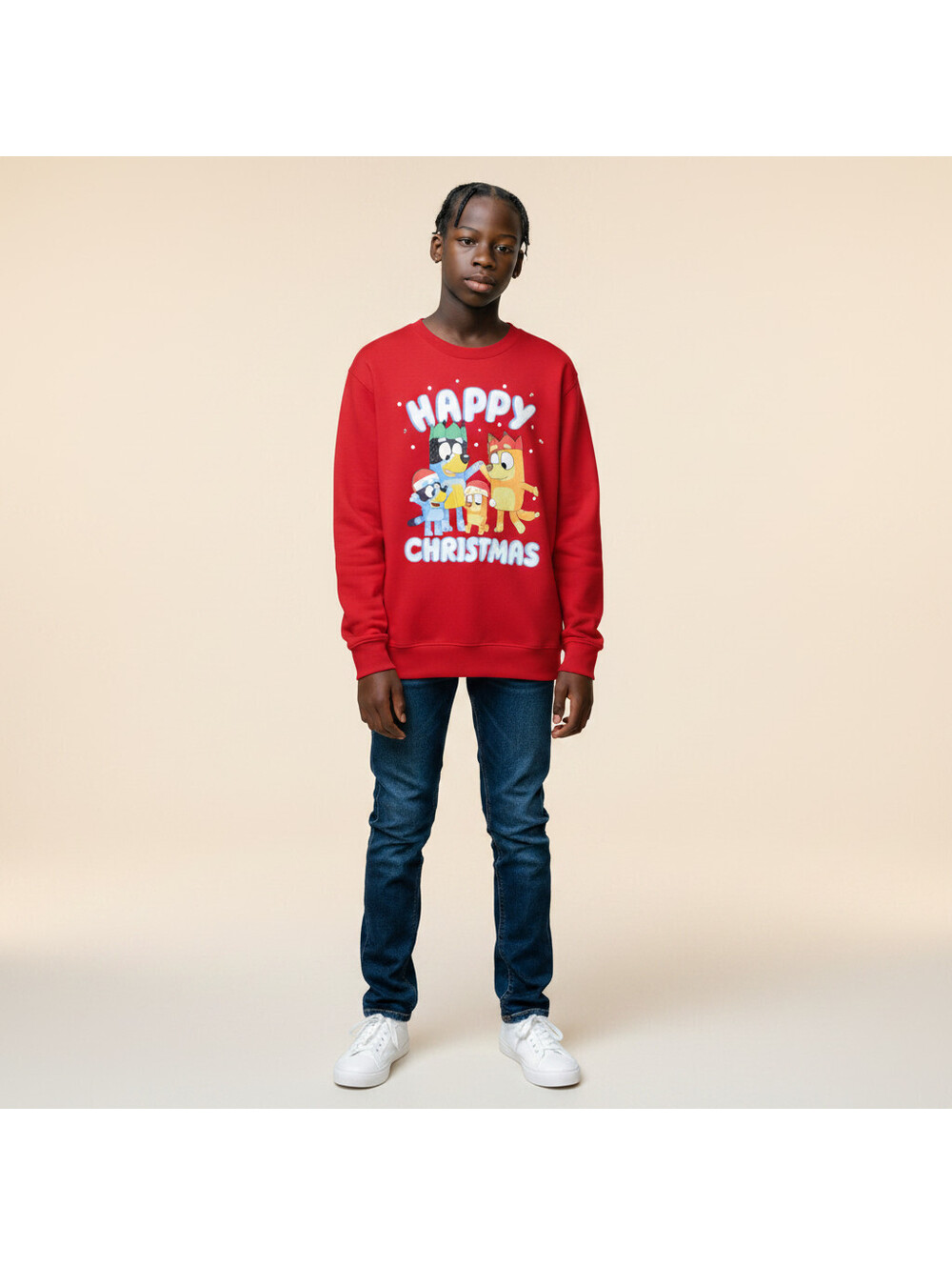New Bluey Sweatshirt Boys S Small Red Graphic Print Long Sleeve Cotton Casual